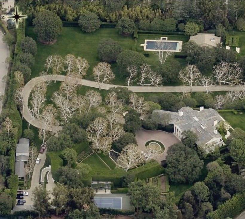 Aerial of house and grounds